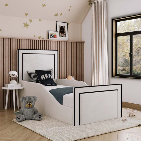 Bedzy Parker Kids Fabric Bed with Safety Rails