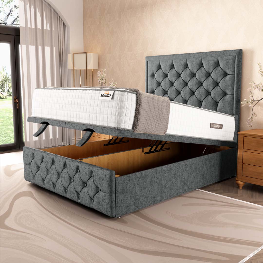 Bedzy Premium Suitcase Storage Hideaway Divan Bed Base