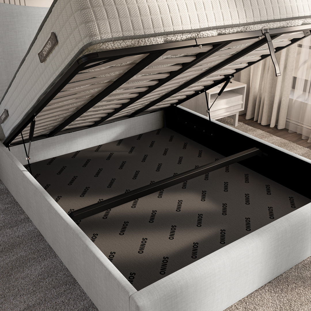Bedzy Premium Low Divan Bed Base On Chrome Glides