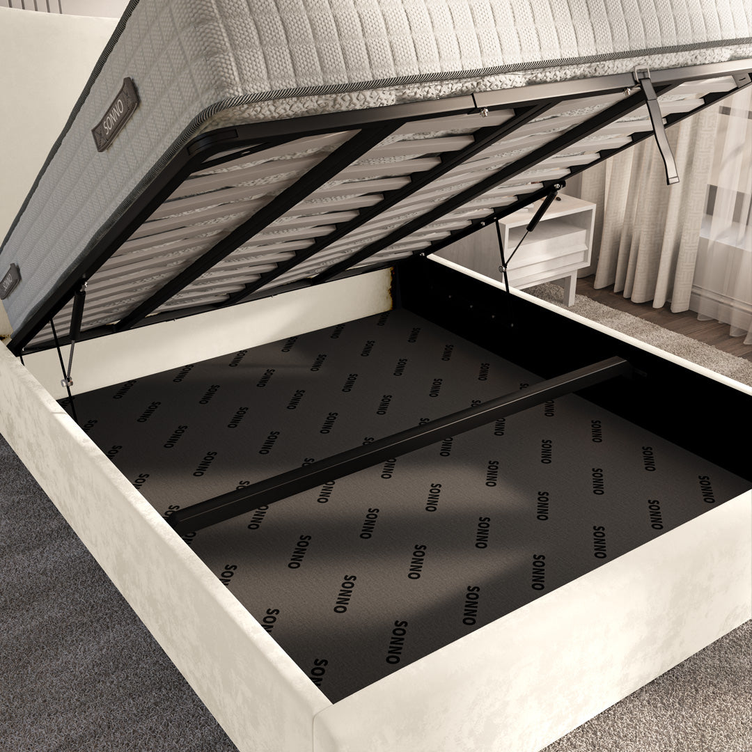 Bedzy Lakonia Coil Sprung Ottoman Side Lift Bed Set