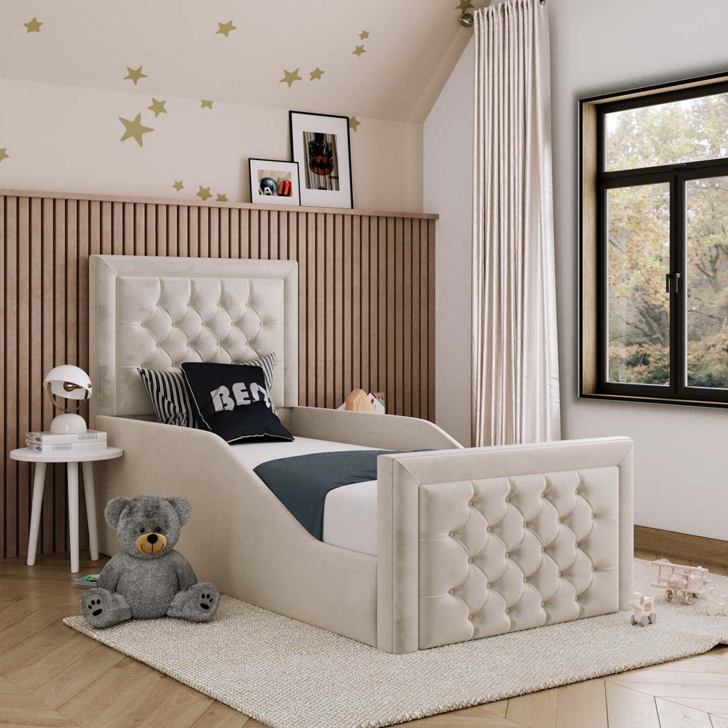 Bedzy Charlie Kids Fabric Bed with Safety Rails