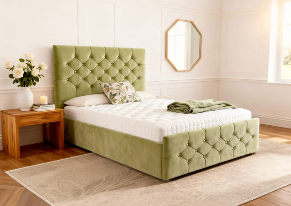 Bedzy Zoya Coil Sprung Ottoman Side Lift Bed Set