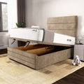 Bedzy Hermes Coil Sprung Ottoman Side Lift Bed Set