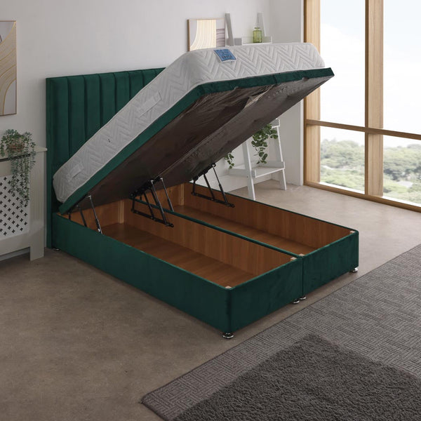 Bedzy Hermes Coil Sprung Ottoman Side Lift Bed Set