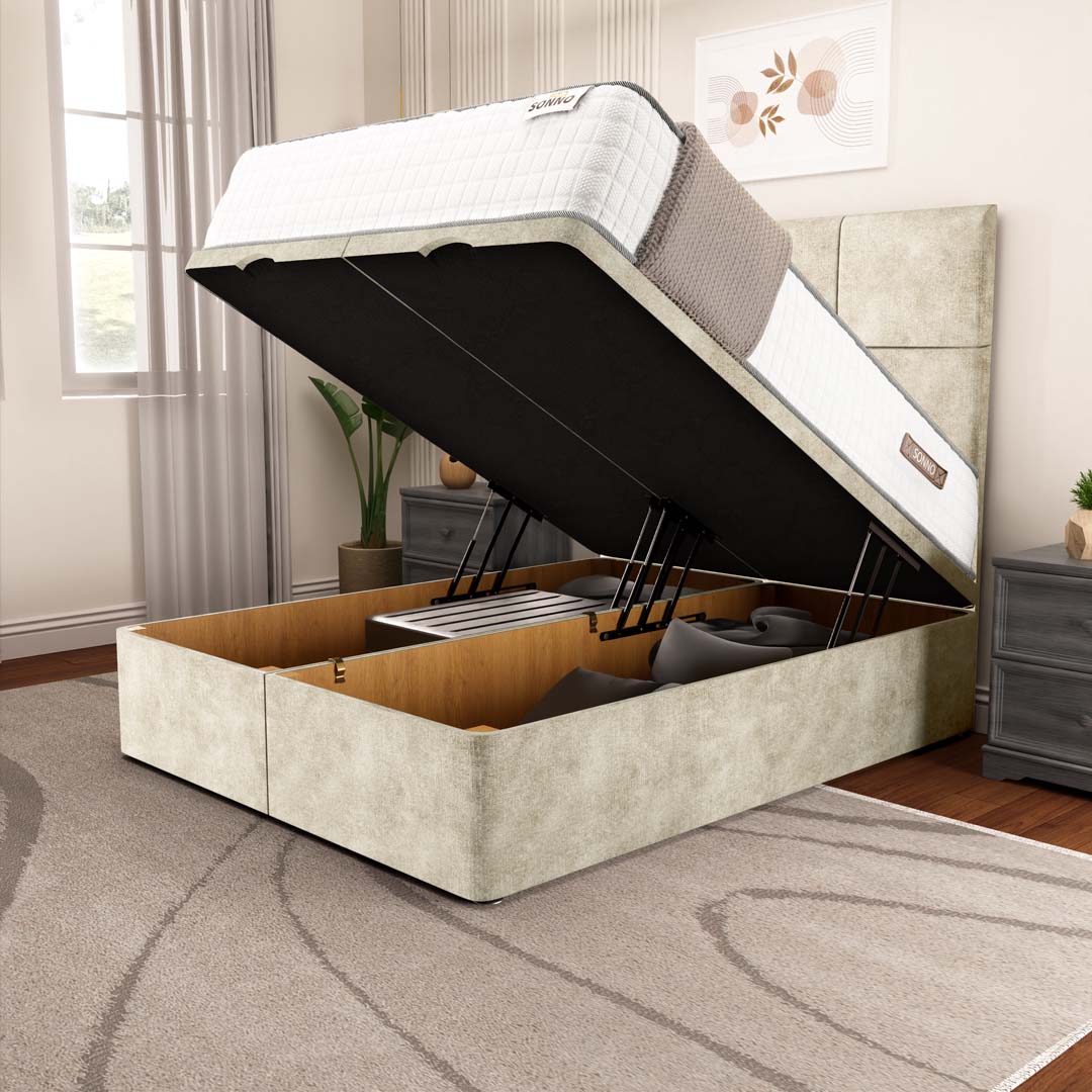 Bedzy Hades Coil Sprung Ottoman End Lift Bed Set