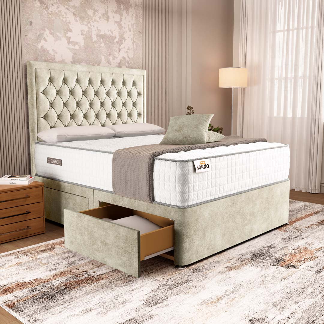 Bedzy Zeus Orthopaedic Coil Sprung Divan Bed Set