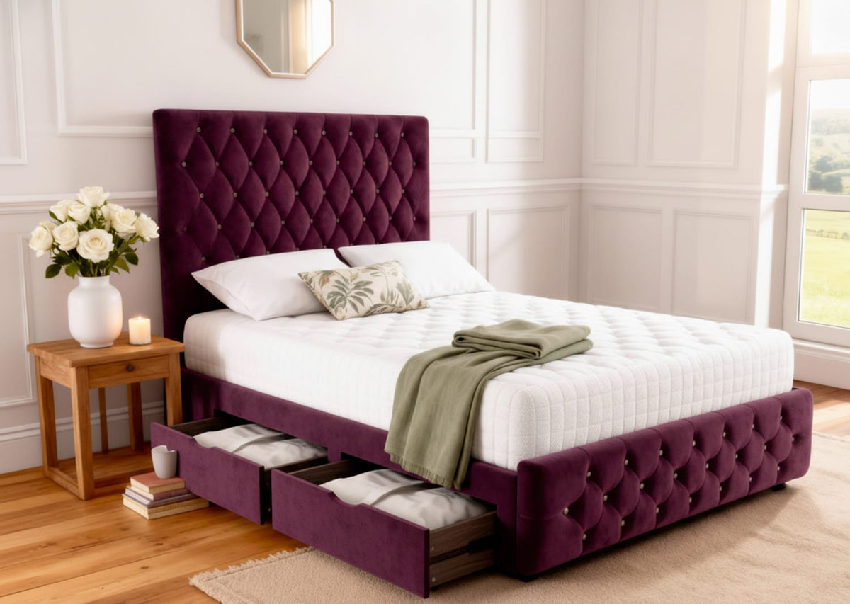 Bedzy Divan Bed Base on Wooden Legs