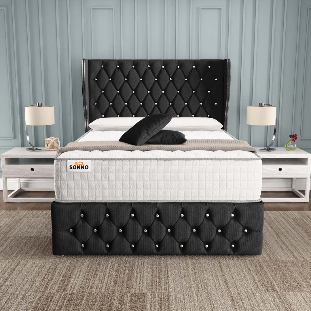 Bedzy Zoya Coil Sprung Ottoman End Lift Bed Set